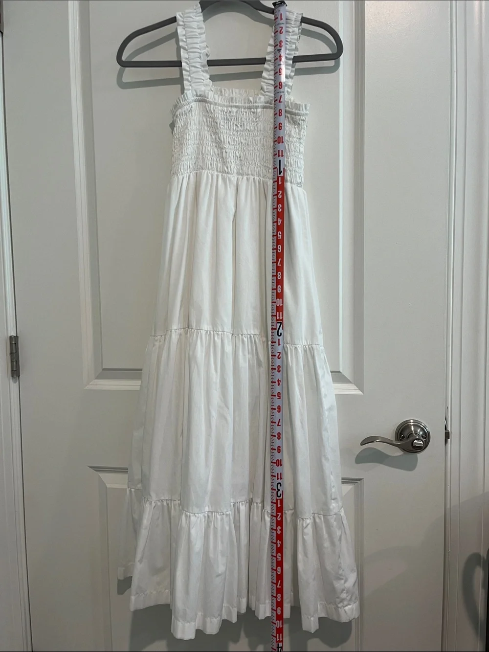Abercrombie & Fitch Cream Smocked Maxi Dress